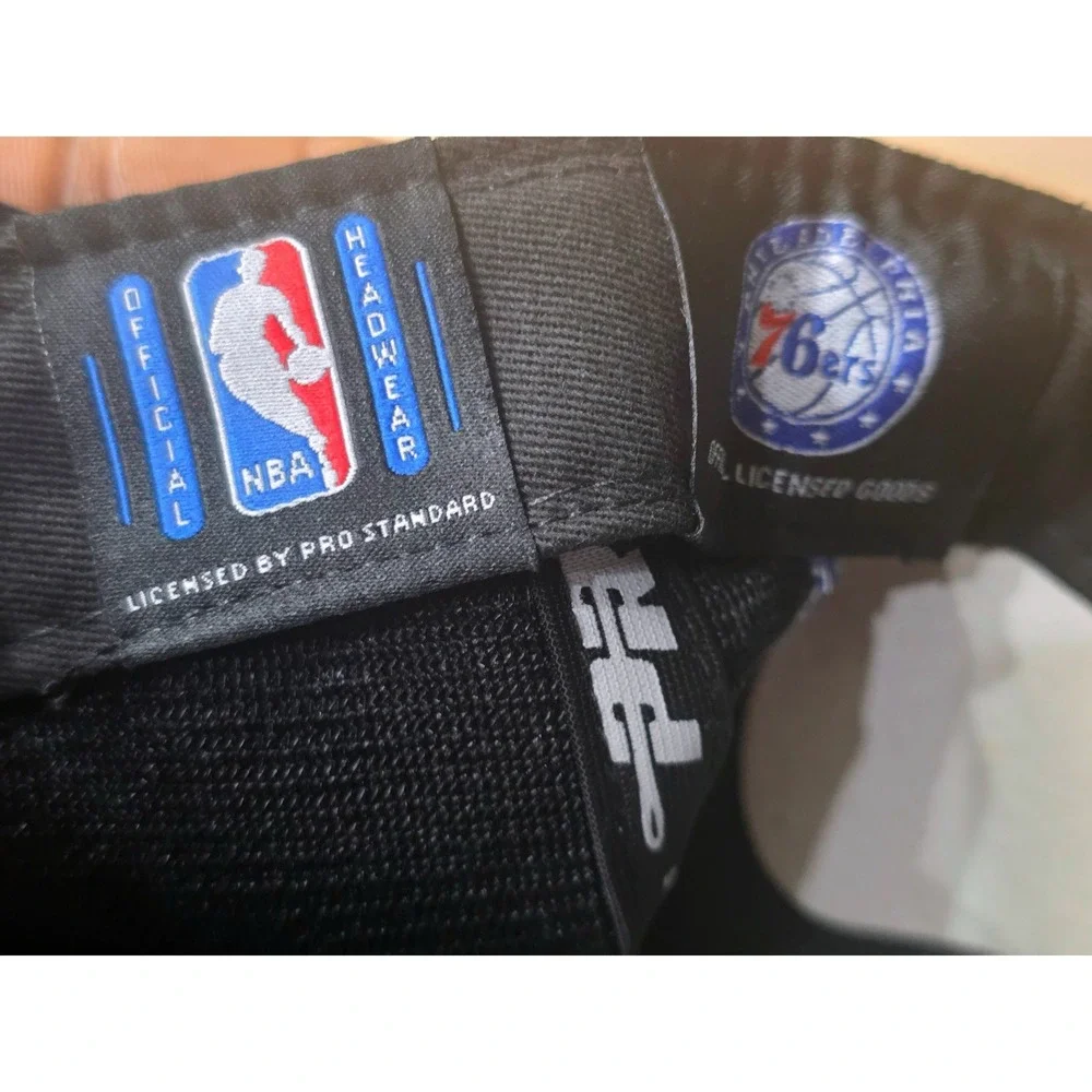 NEW Pro Standard Philadelphia 76ers NBA‎ Leather Visor Snapback Hat Black Blue